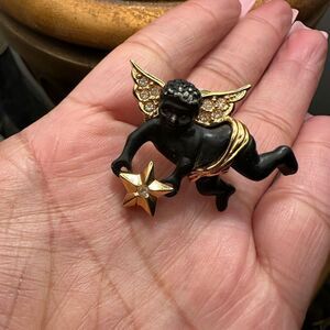 RARE Coreen Simpson Original Black Angel of Inspiration Pin African American
